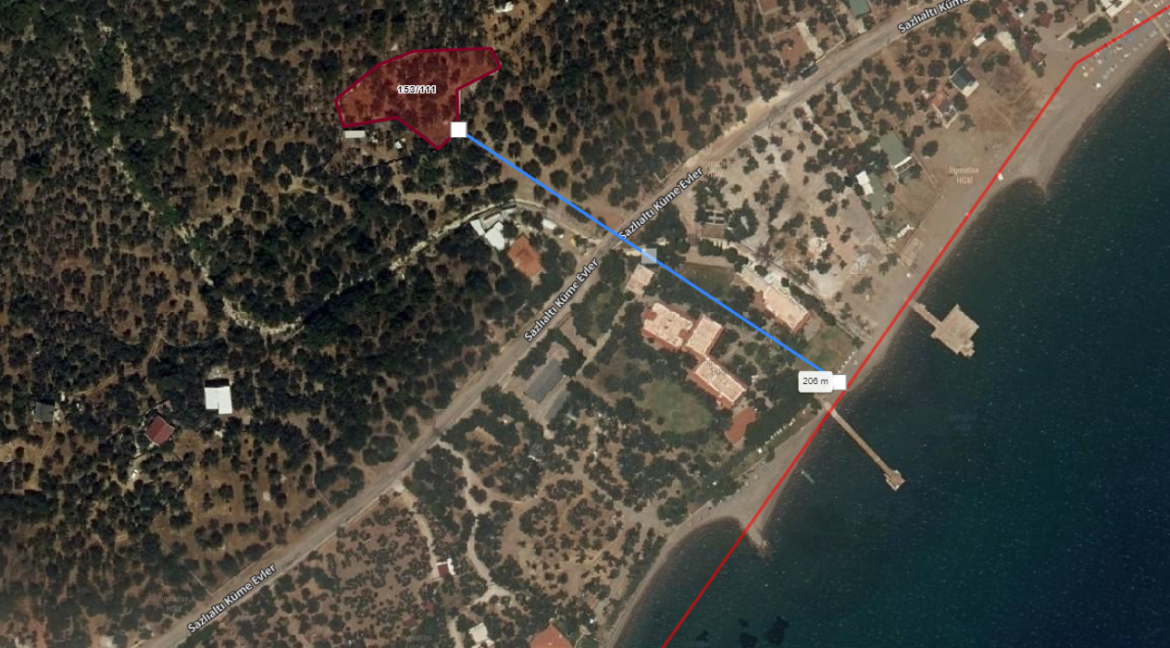 Sazlı Sahilinde Satılık 1873 M² Zeytinlik